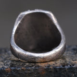 60's Vintage Sterling Turquoise Stamped Zia Ring 10.5