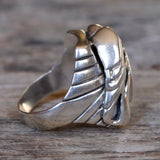 Vintage Sterling Turquoise Eagle Ring 8.5