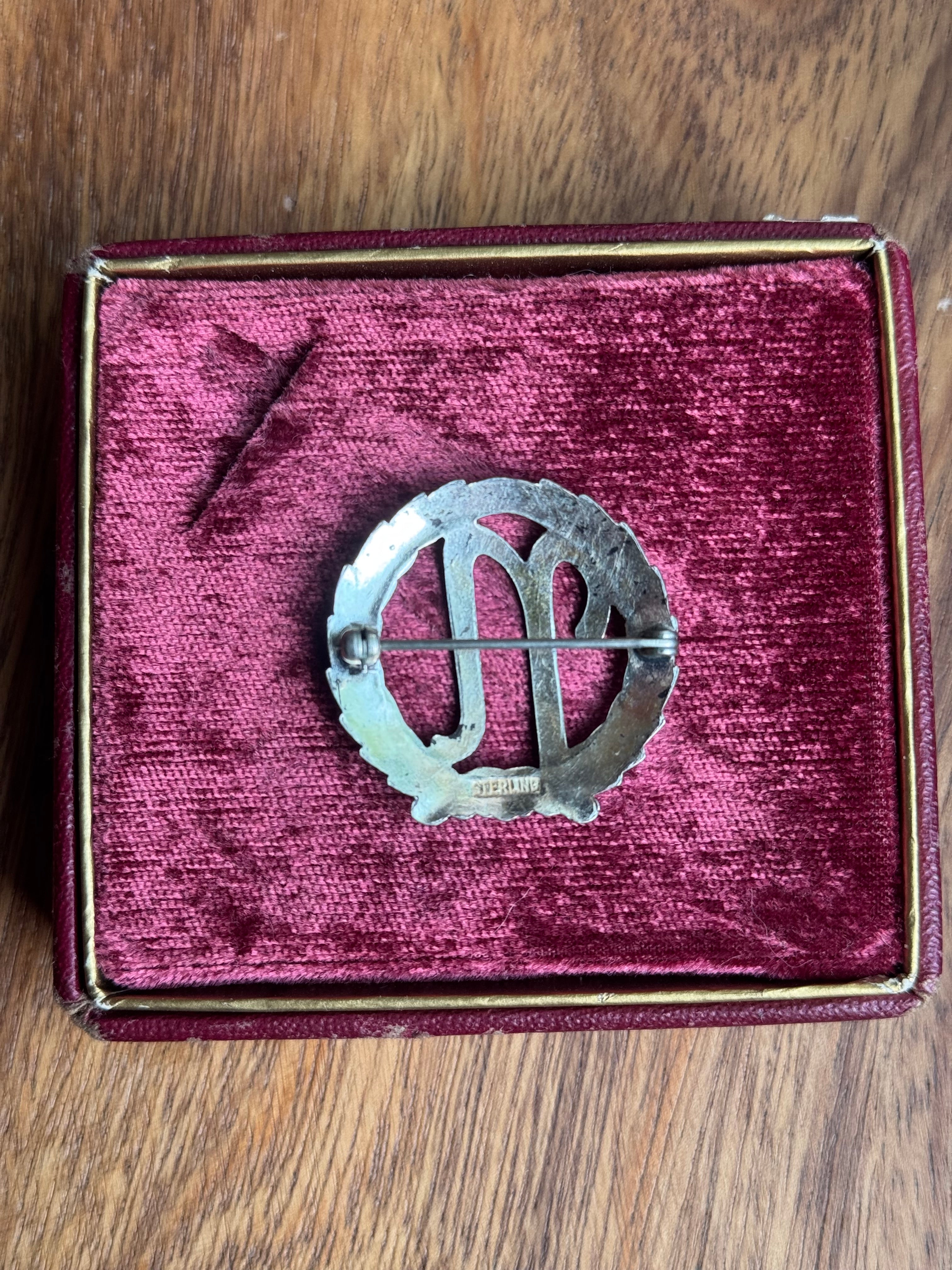 Vintage Sterling Silver Gold Toned ’N’ Initial Pin