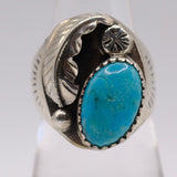 Vintage Sterling Turquoise Feather Ring 7.25