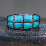 Vintage Sterling Turquoise Inlay Band 7