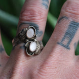 Vintage Sterling Mother Of Pearl Overpass Ring 8