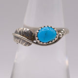Vintage Sterling Turquoise Feather Band 6