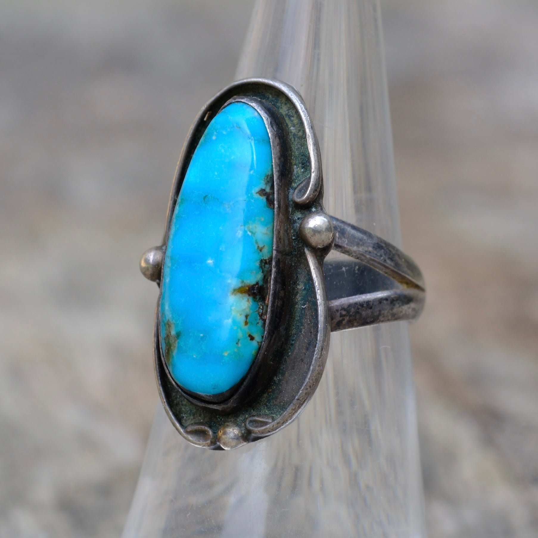 Vintage Sterling Turquoise Ring 6.25