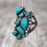 Vintage Sterling Turquoise Kachina Ring 5.5