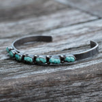 Vintage Sterling Turquoise Snake Eye Cuff