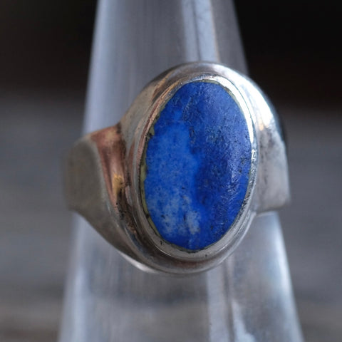 Vintage Sterling Lapis Ring 7.25