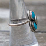 Vintage Sterling Effie Turquoise Snake Ring 7
