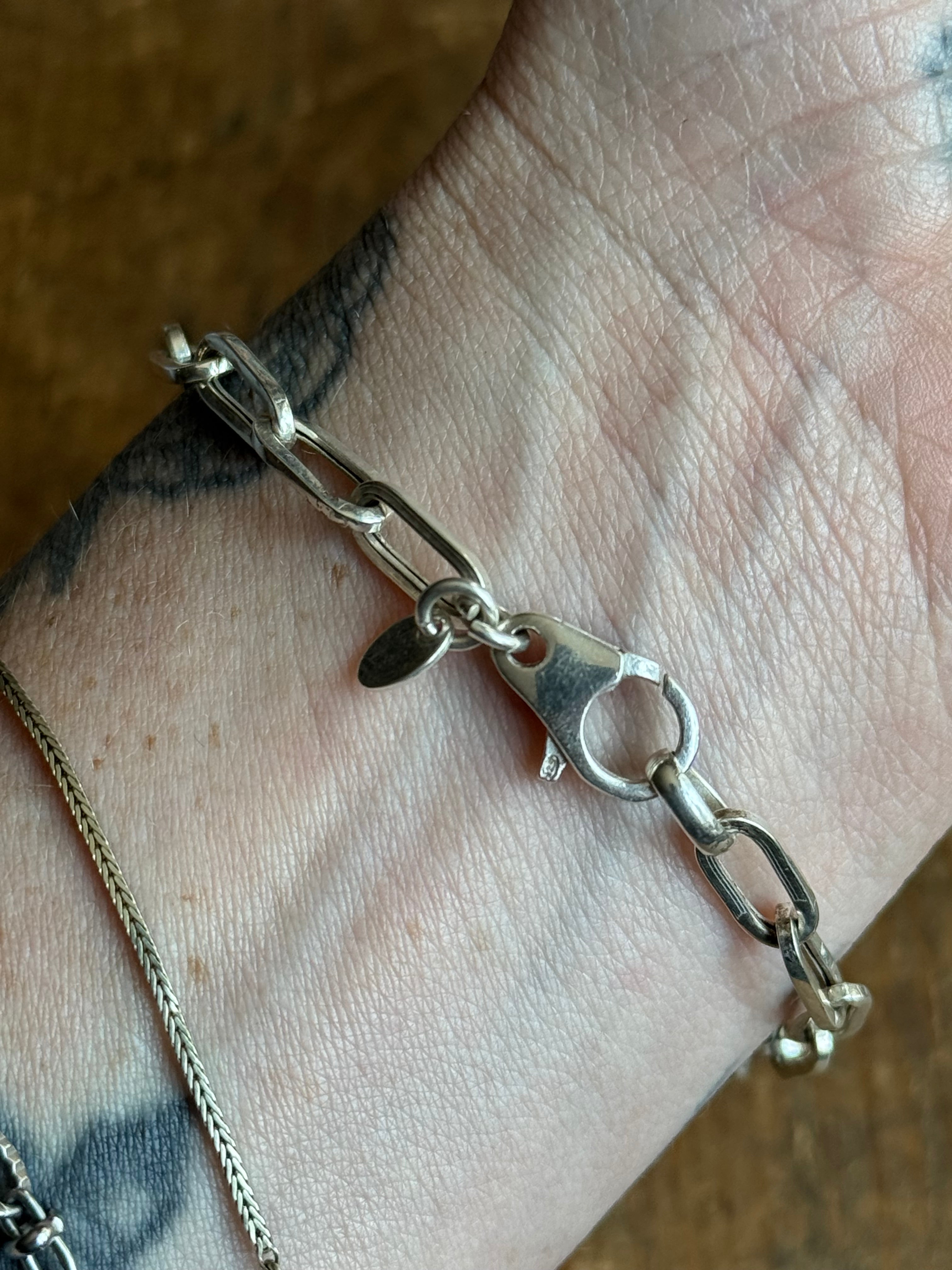 Vintage Sterling Silver 7.5” Oval Cable Link Chain Bracelet