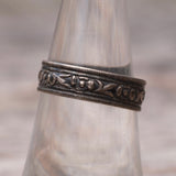 Vintage Sterling Silver Scroll Band 6.75