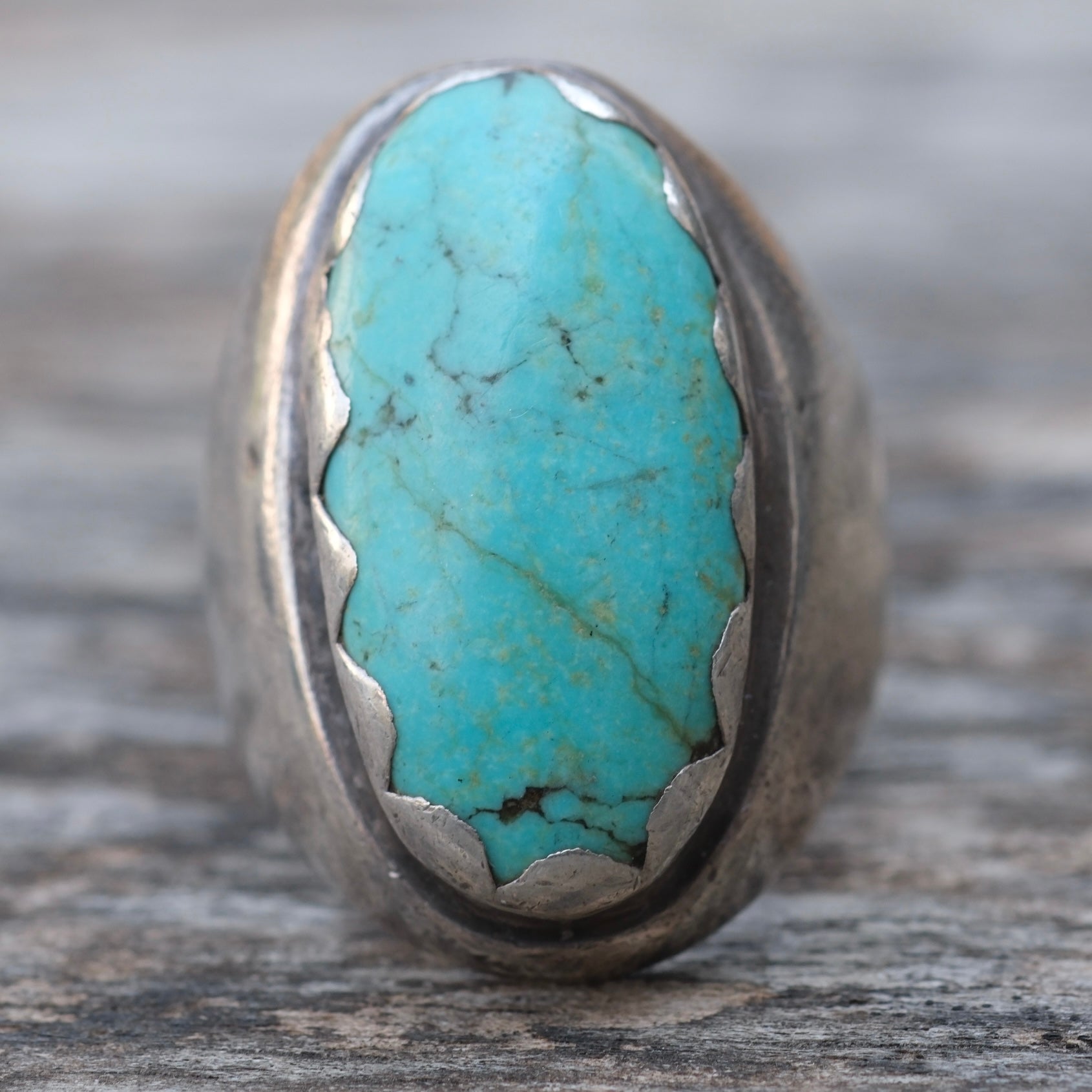 Vintage Sterling Turquoise Ring 10.25