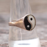 Vintage Sterling Yin Yang Signet Ring 9.25
