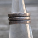 Vintage Sterling Ribbed Band Ring 5.25
