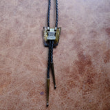 Vintage Sterling Petrified Wood Bolo Tie