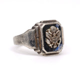 Vintage Sterling Army Signet Ring 10