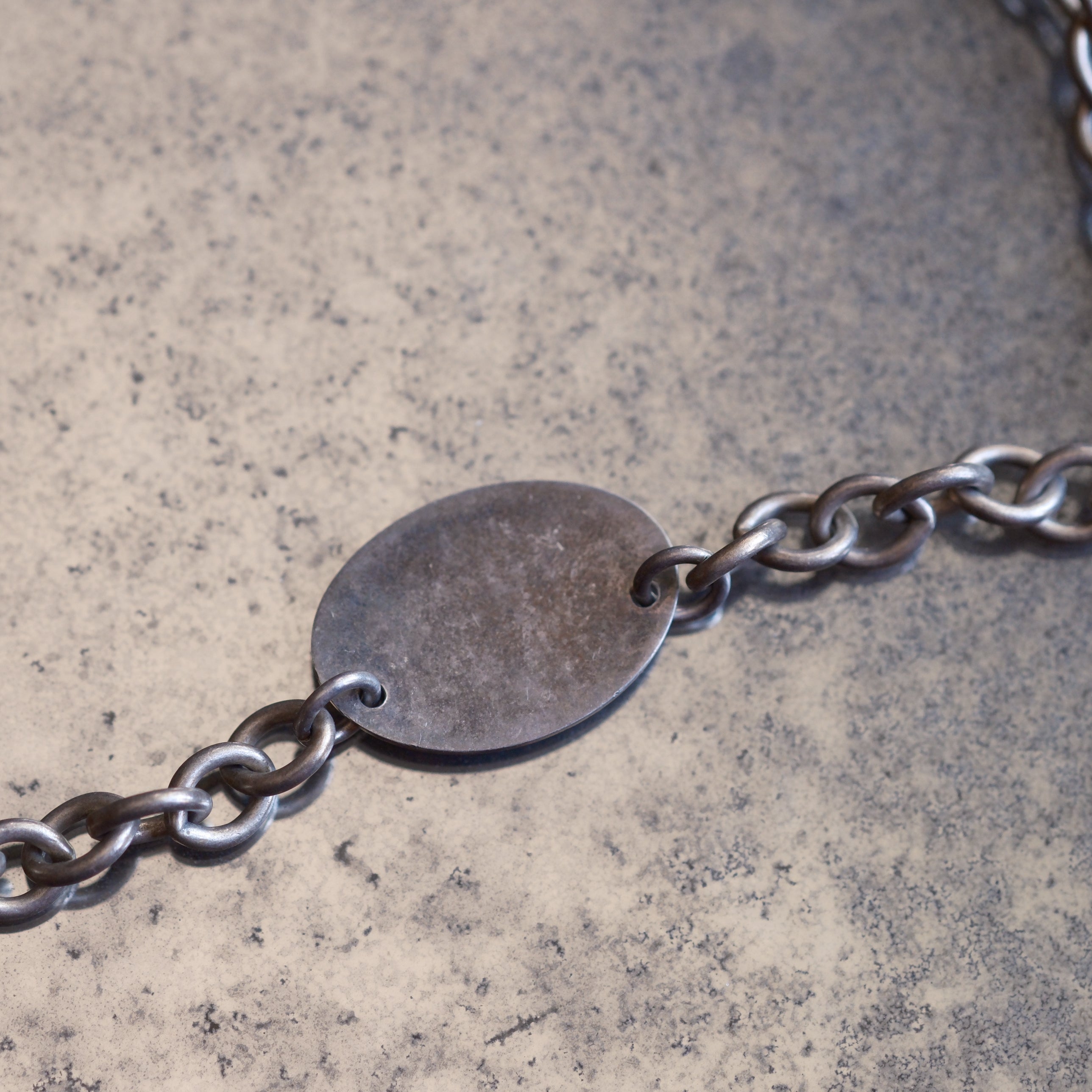 Vintage Sterling Silver Chain Engraved Necklace 16"