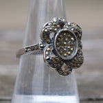 Vintage Sterling Marcasite Ring 9