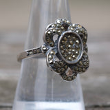 Vintage Sterling Marcasite Ring 9