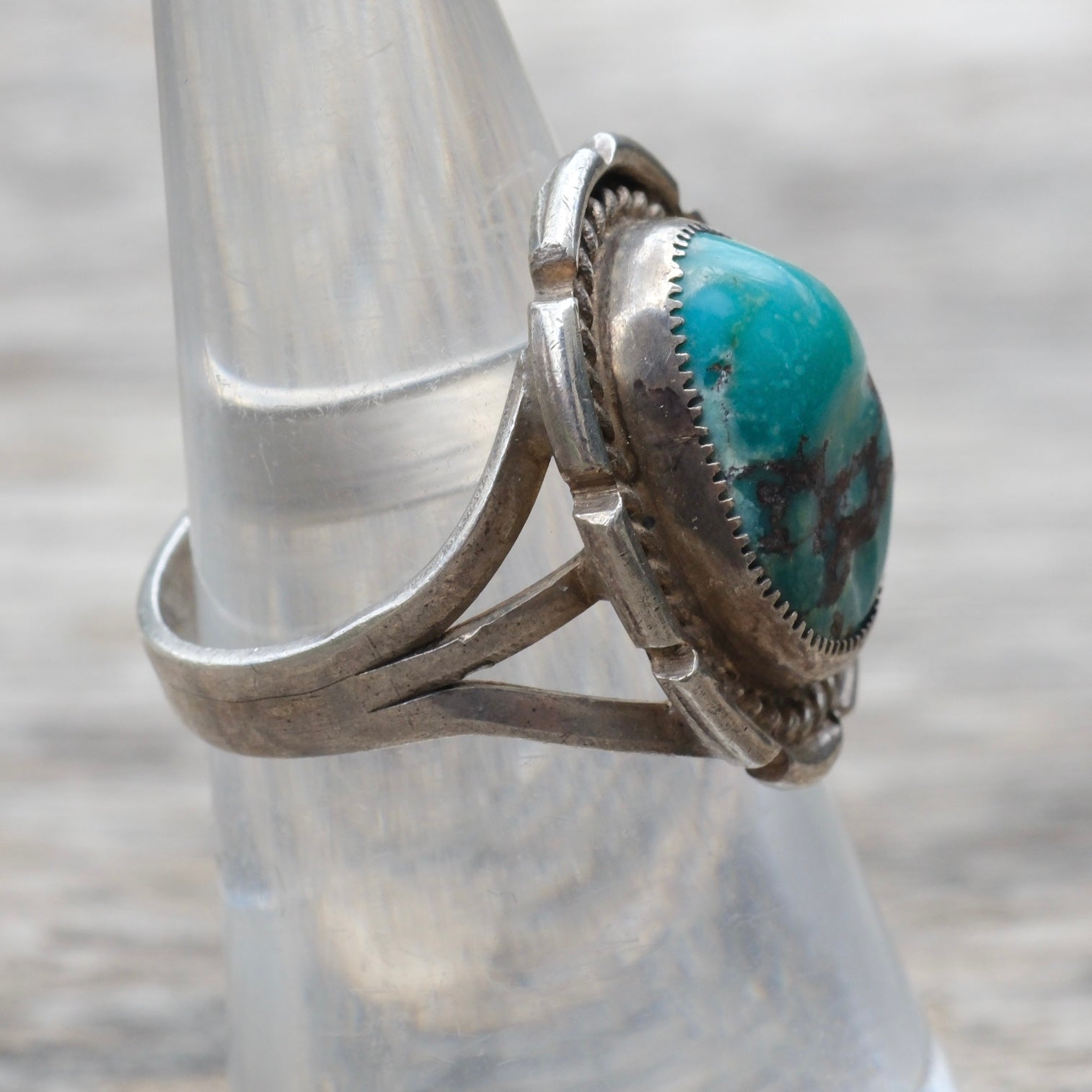 Vintage Sterling Turquoise Ring 6.5