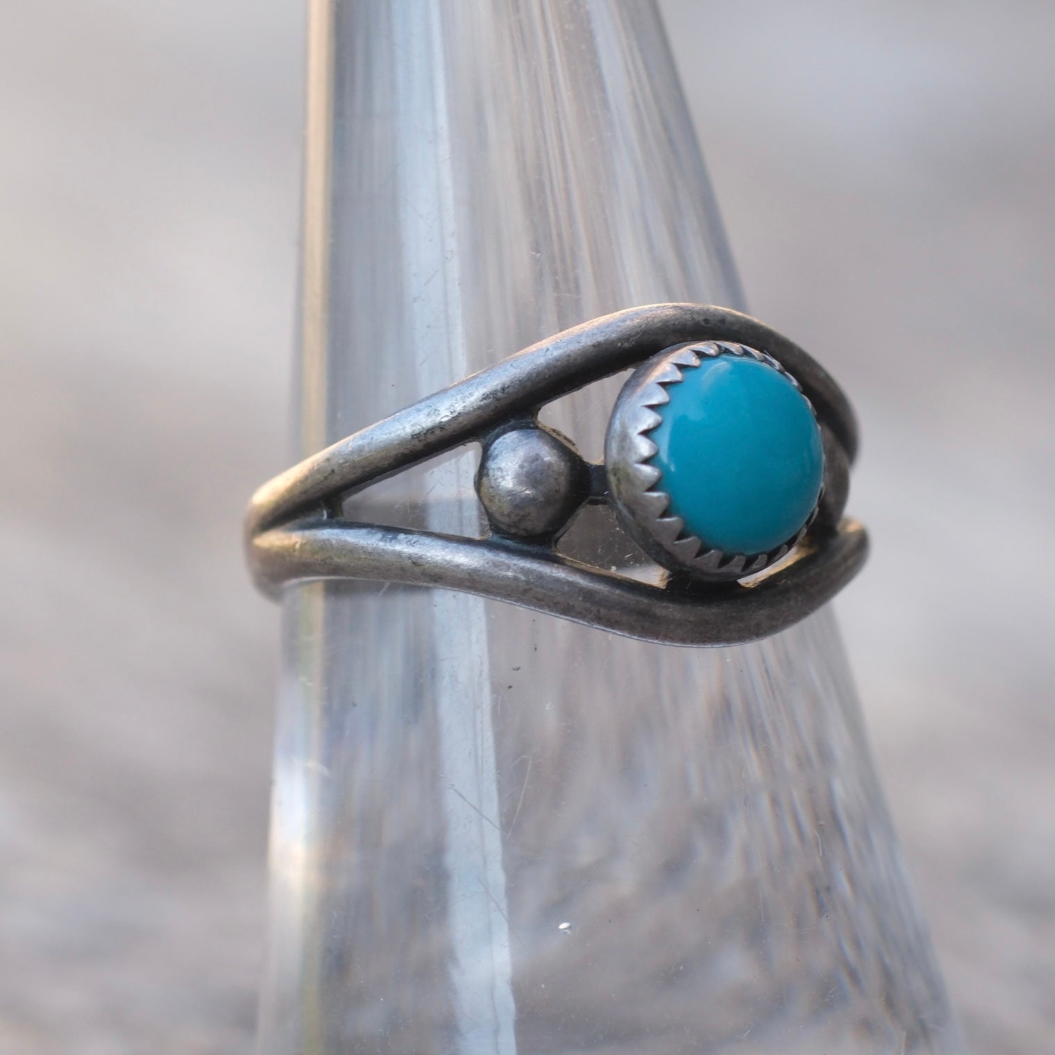 Vintage Sterling Turquoise Ring 7.25