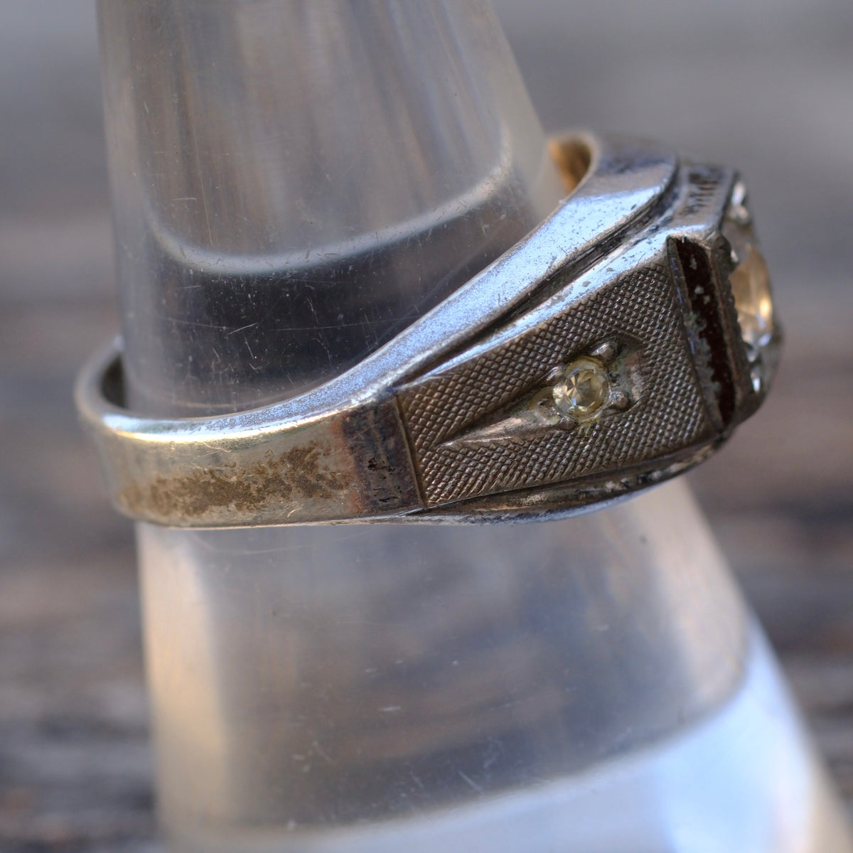 Vintage Sterling CZ Ring 8.75