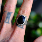 Vintage Sterling Onyx Signet Ring 8.5