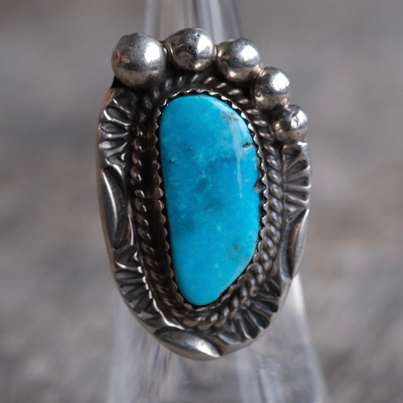 Vintage Sterling Turquoise Ring 5.25