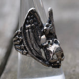 Vintage White Bronze Biker Ring 11.5