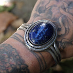 Vintage Sterling Lapis Lazuli Cuff