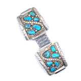 Vintage Sterling 6-Stone Turquoise Snake Watch Band
