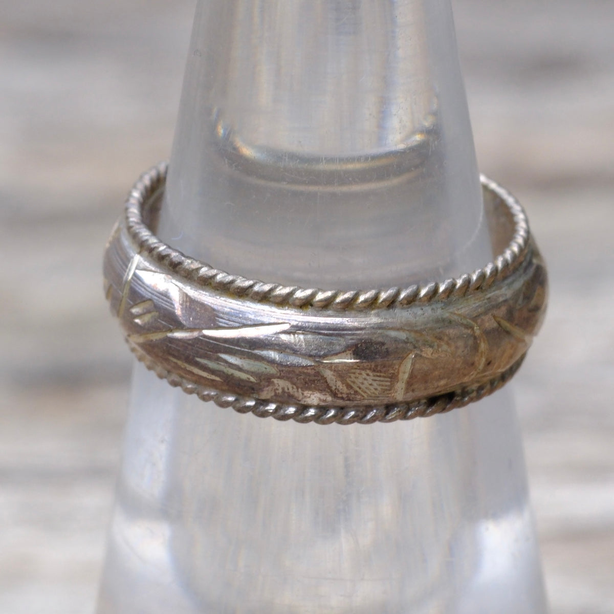Vintage Sterling Scroll Ring 4.75