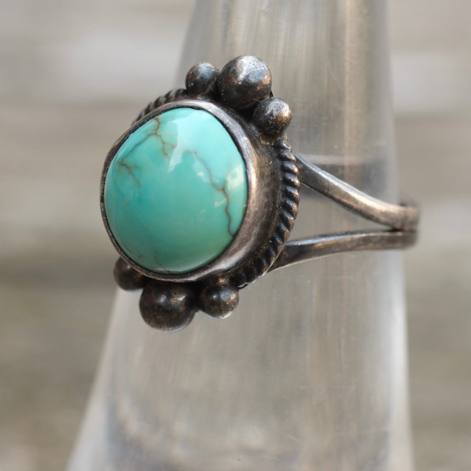 Vintage Sterling Turquoise Ring 5.75