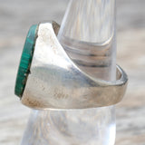 Vintage Sterling Malachite Ring 7.5
