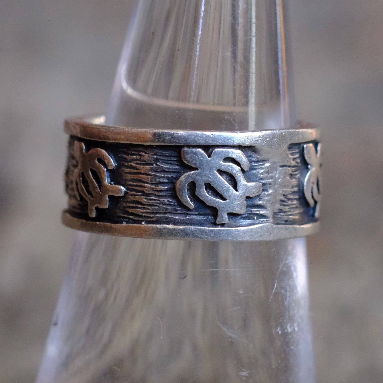 Vintage Sterling Silver Turtle Band Ring 6.5