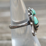 Vintage Sterling Zuni Inlay Sunface Ring 6.25
