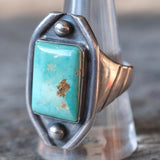 Vintage Sterling Chunky Turquoise Ring 10