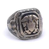 Vintage Sterling Military Signet Ring 9.75