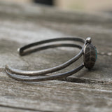 Vintage STerling Turquoise Feather Cuff