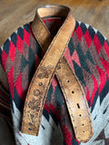 Vintage Hand Tooled Brown Leather ‘DWAIN’ Belt