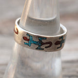Vintage Sterling Inlay Lizard Band 7