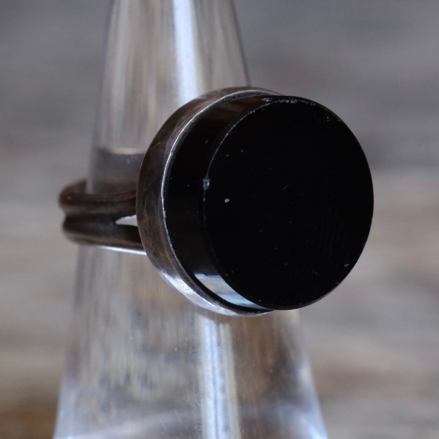 Vintage Sterling Onyx Ring 5