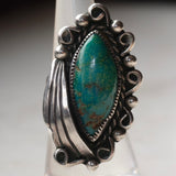 Vintage Sterling Turquoise Ring 6.75