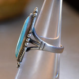 Vintage Sterling Turquoise Ring 6.75