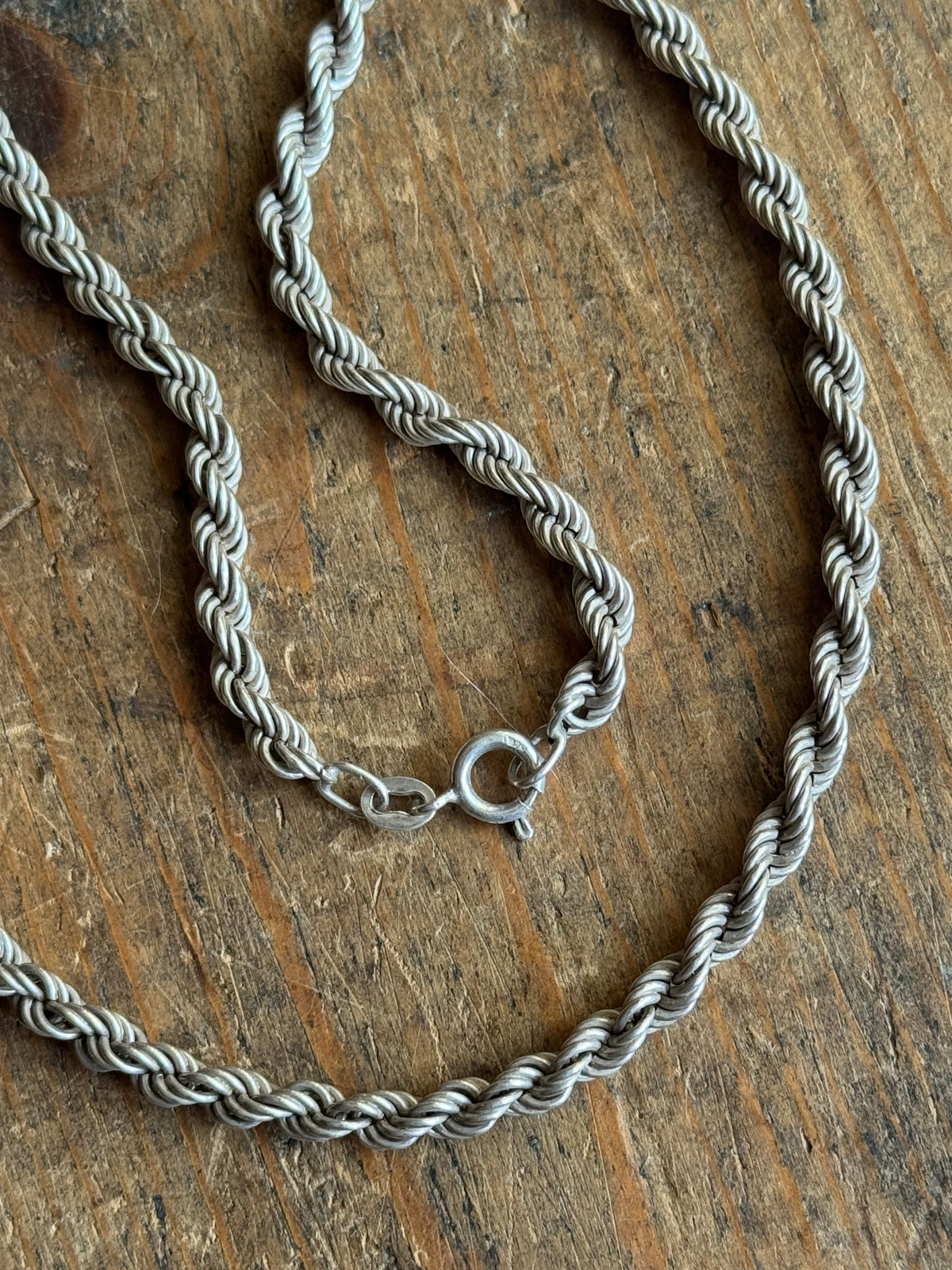 Vintage Sterling Silver 16” Rope Chain