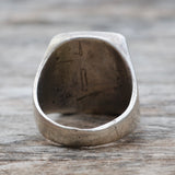Vintage Sterling Crushed Turquoise and Coral Inlay Ring 9.5