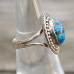 Vintage Sterling Rainbow Calsilica Ring 5.5
