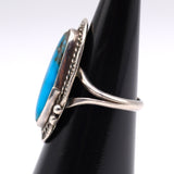 Vintage Sterling Turquoise Roper Ring 6.5