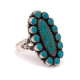 Vintage Sterling Turquoise Cluster Ring 6
