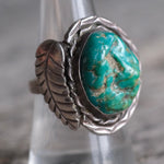 Vintage Sterling Turquoise Roper Ring 8