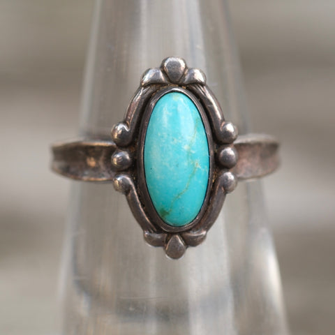 Vintage Sterling Turquoise Ring 5.75